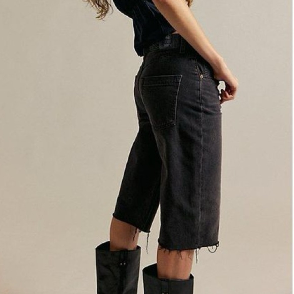 NWT Free People We The Free Jam Session Black Cropped Denim Capris